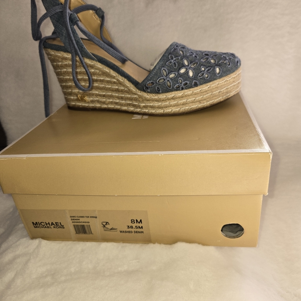 Michael Kors Blue Espadrille Wedges